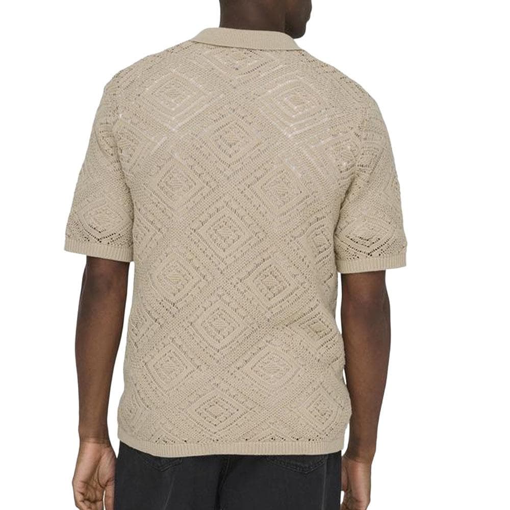 Chemise Crochet Beige Homme Only & Sons Life 5 2
