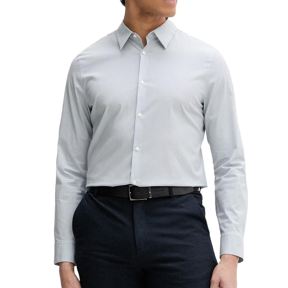 Chemise Rayures Slim Bleu clair Homme Calvin Klein Jeans Stripe Stret 1
