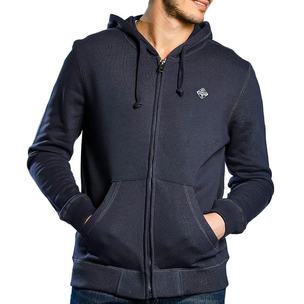 Sweat zippé marine Homme Schott Badge 1
