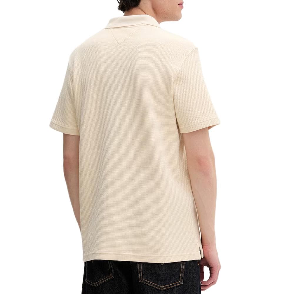 Polo Beige Homme Tommy Hilfiger Waffle Label 2