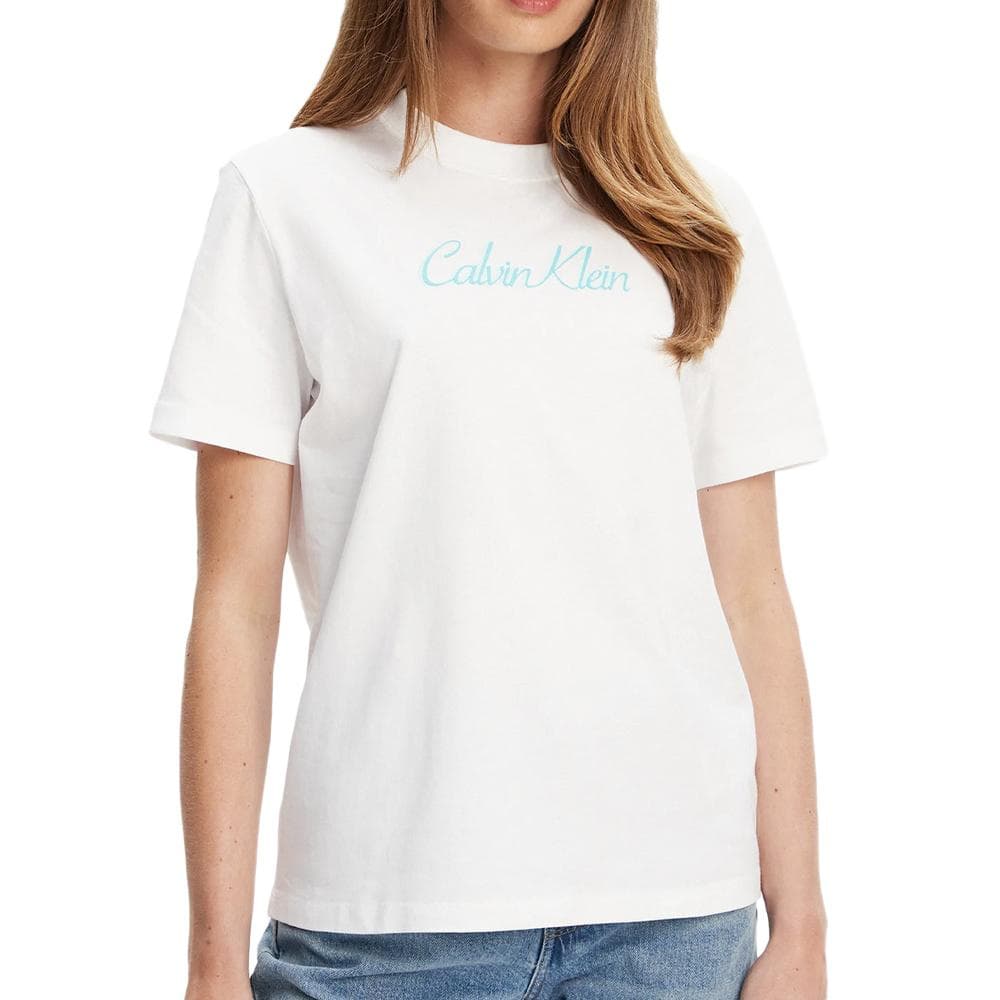 T-shirt Blanc Femme Calvin Klein Jeans Ss 20s Classic Logo 1