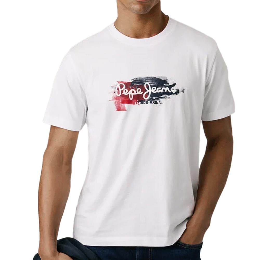 T-Shirt Blanc Homme Pepe jeans Trey 1