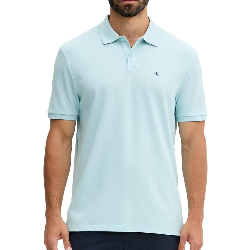Polo Bleu Clair Homme Calvin Klein Jeans Ss Monogram Pique 1