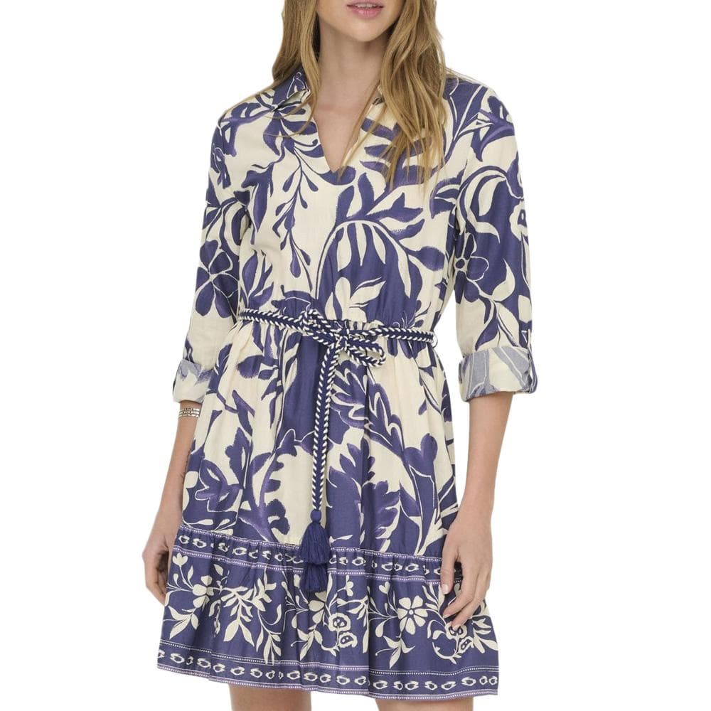 Robe Beige/Bleu Femme JDY Yanna 7/8 1