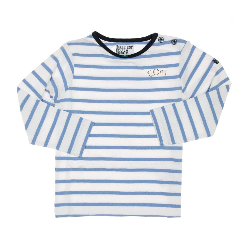 T-shirt à Rayures Beige/Bleu Garçon EOM Eloris 1