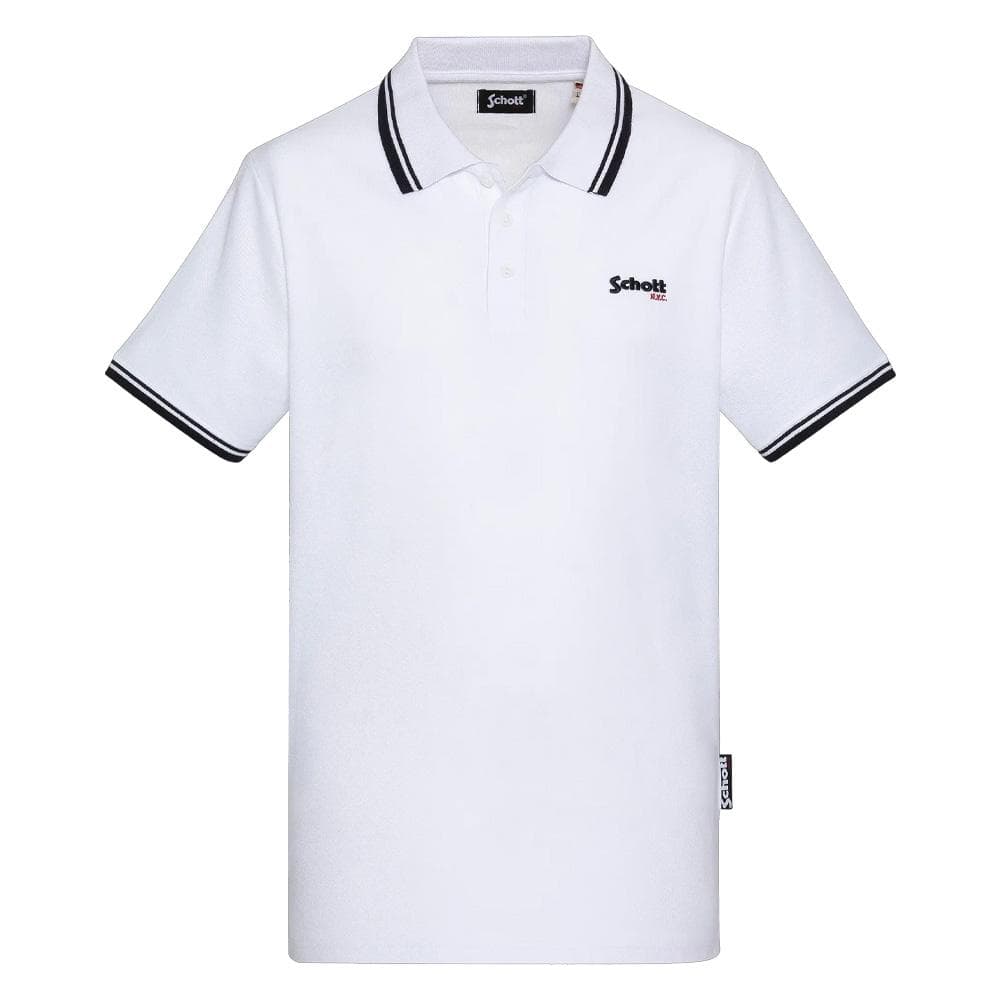 Polo Blanc Homme Schott PSWILL2 1