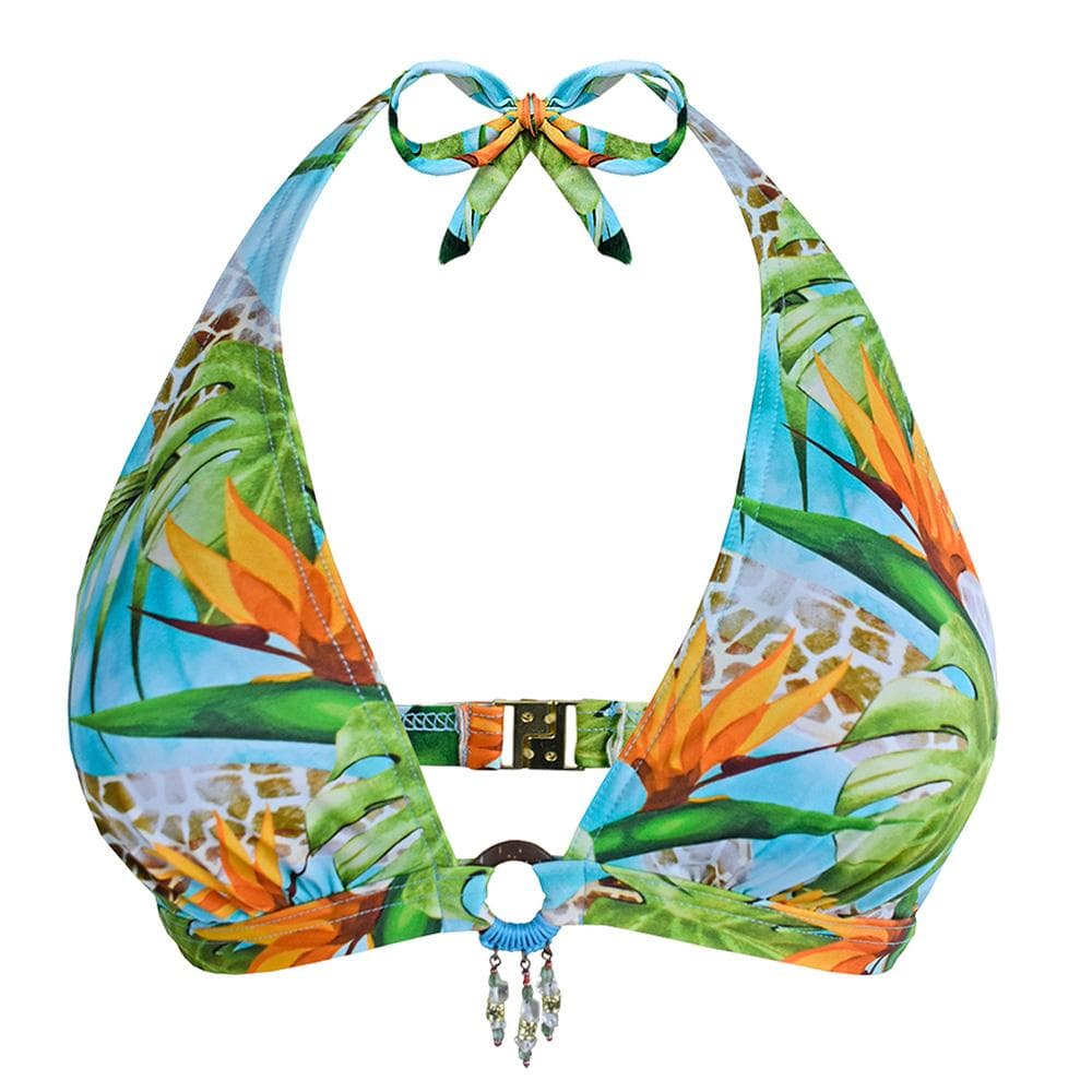 Haut de Bikini Vert/Bleu Femme Garin de Sable Triangle Mousse 2