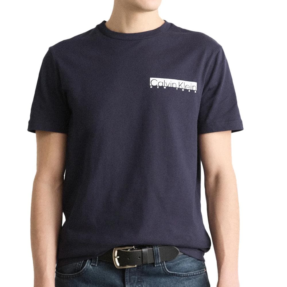 T-shirt Marine Homme Calvin Klein Jeans Chest 1
