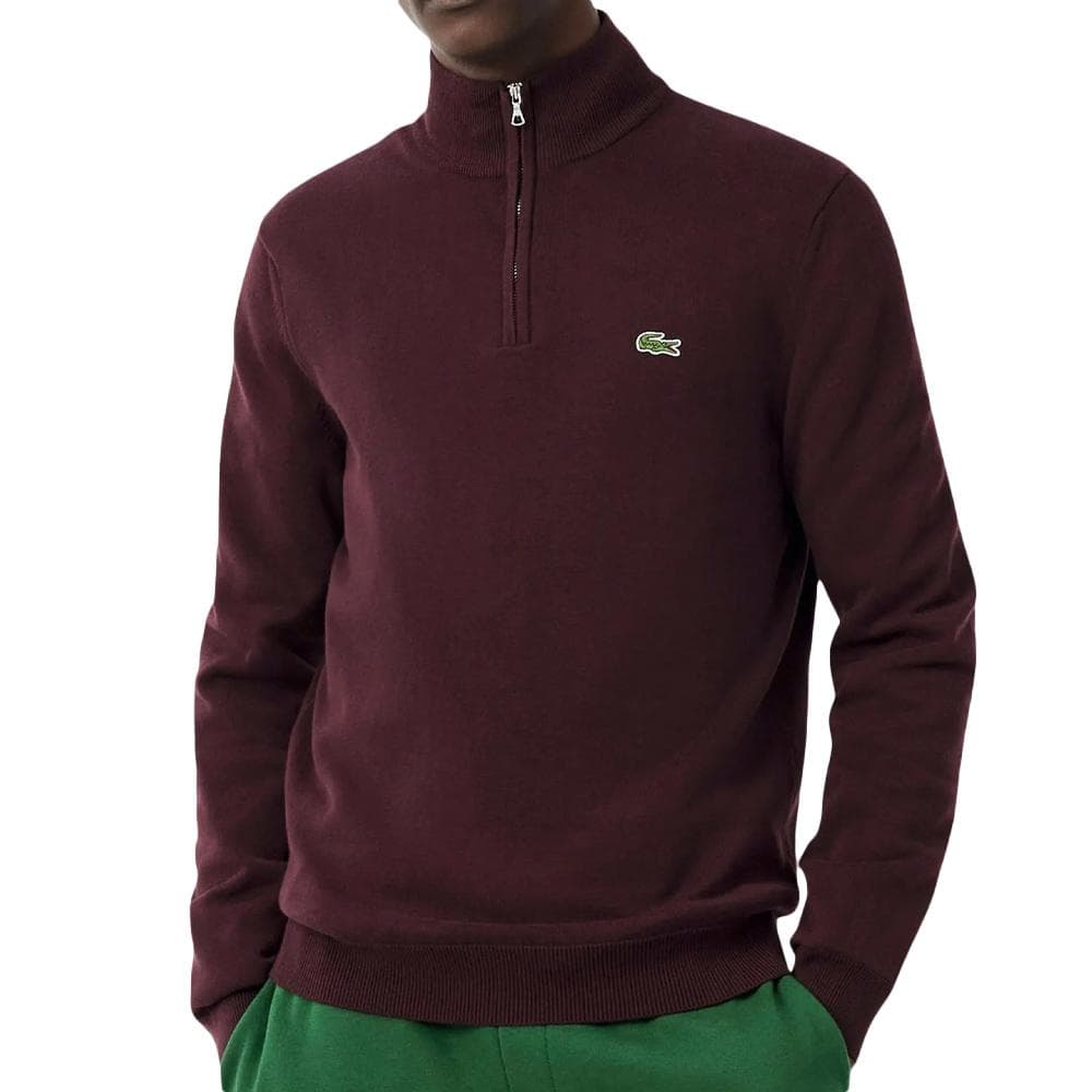 Pull 1/4 Zip Bordeaux Homme Lacoste Regular 1