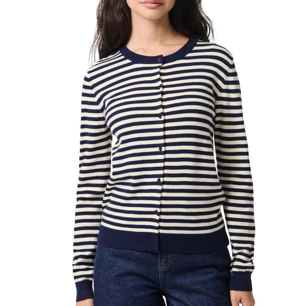 Gilet Bleu/Blanc Femme Pieces Nora 1