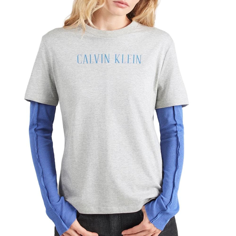T-Shirt Gris Femme Calvin Klein Jeans Varsity 1