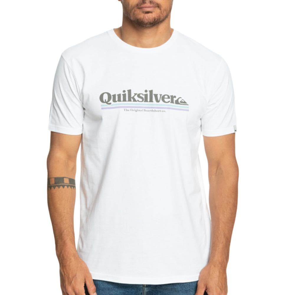 T-Shirt Blanc Homme Quiksilver Warpedframes 1