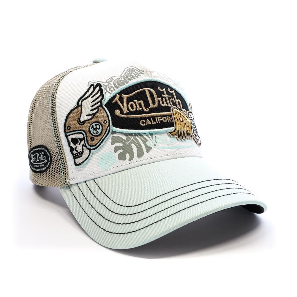 Casquette Turquoise/Noir/Beige Homme Von Dutch PATCHES 2