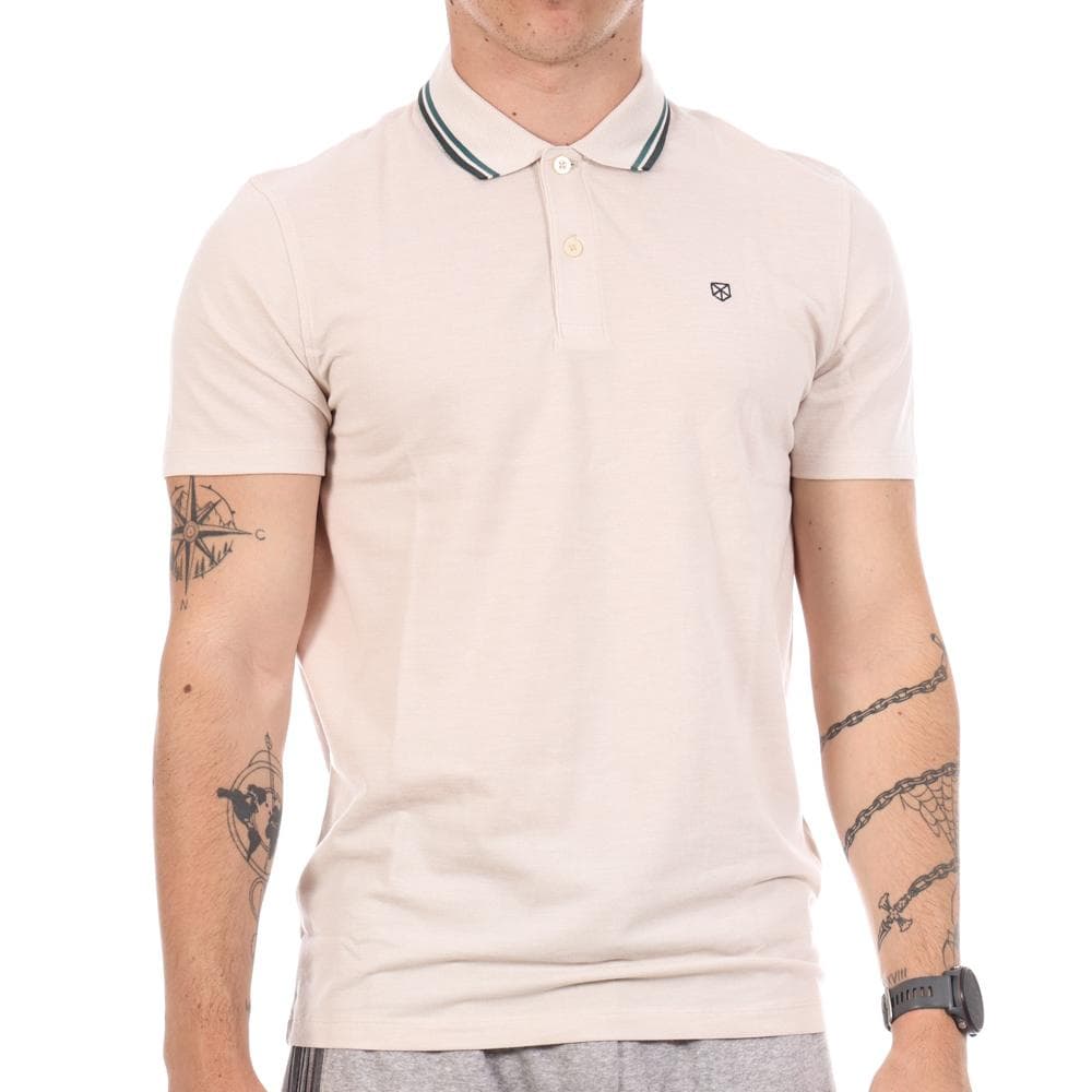 Polo Beige/Vert Homme Jack & Jones Paulos Play 1
