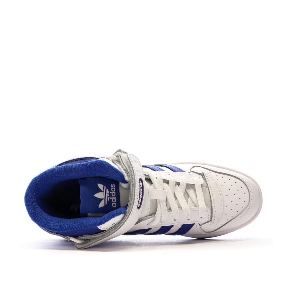 Baskets Blanches/Bleu Garçon Adidas Forum Mid 4