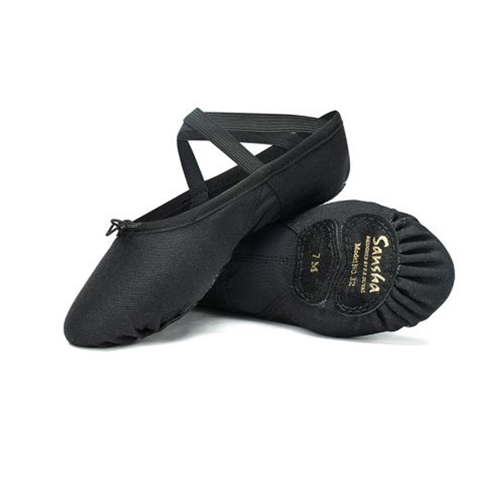 Chaussons de Danse Noir Fille Sansha Elast 1