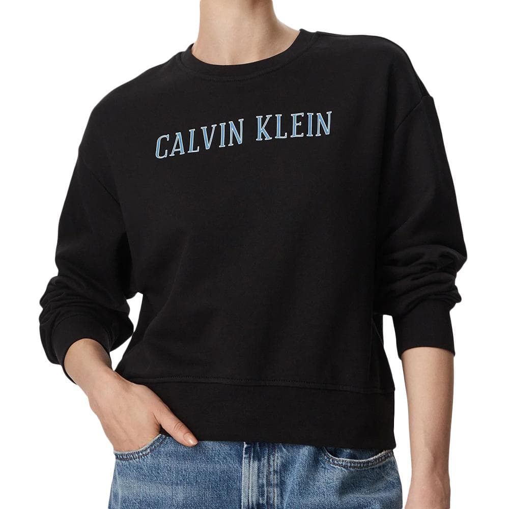Sweat Noir Femme Calvin Klein Jeans Ls Cropped 1