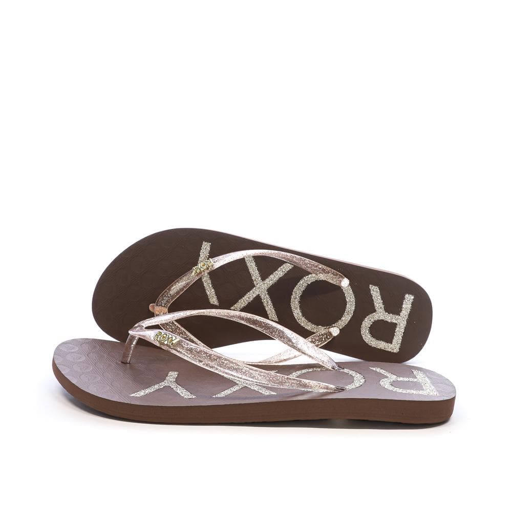 Tongs Marron Foncé/Rose Roxy Viva Sparkle 1