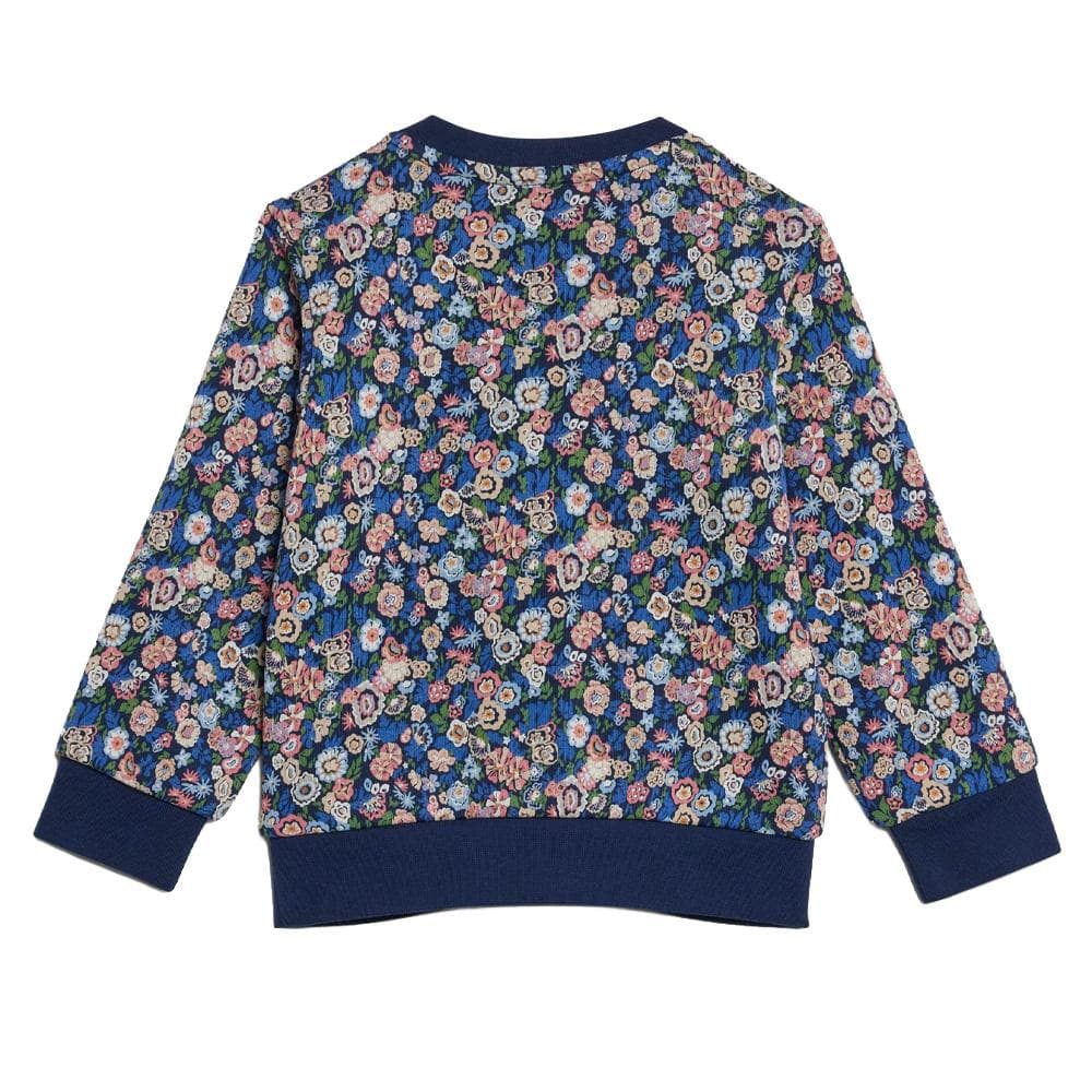 Survêtement Marine à Fleurs Fille Adidas Crew 2