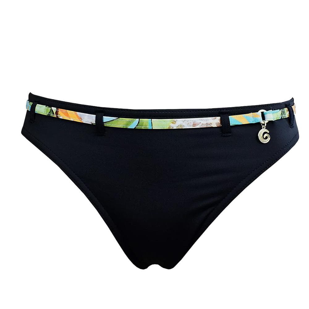 Bas de Bikini Noir Femme Grain de Sable Pendentif 1