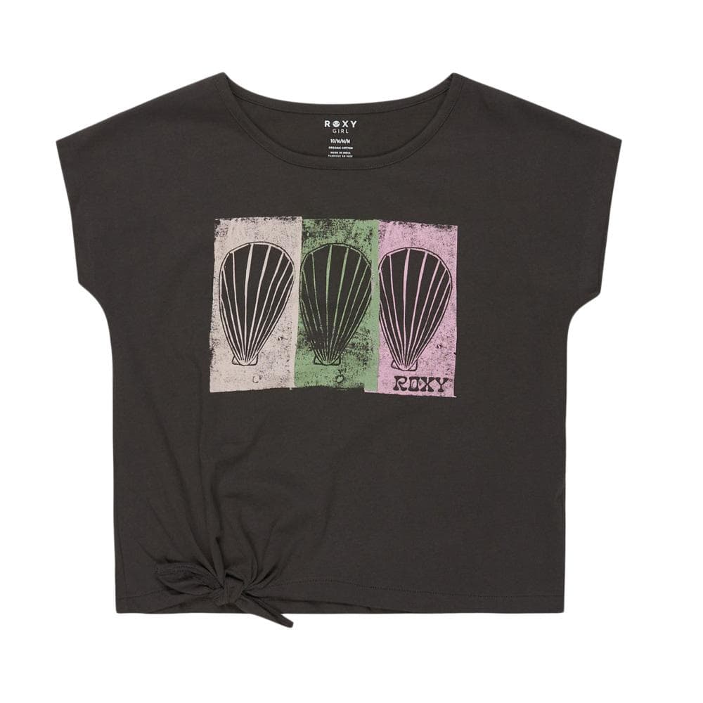 T-shirt Noir Fille Roxy There Is Life Coquillage 1