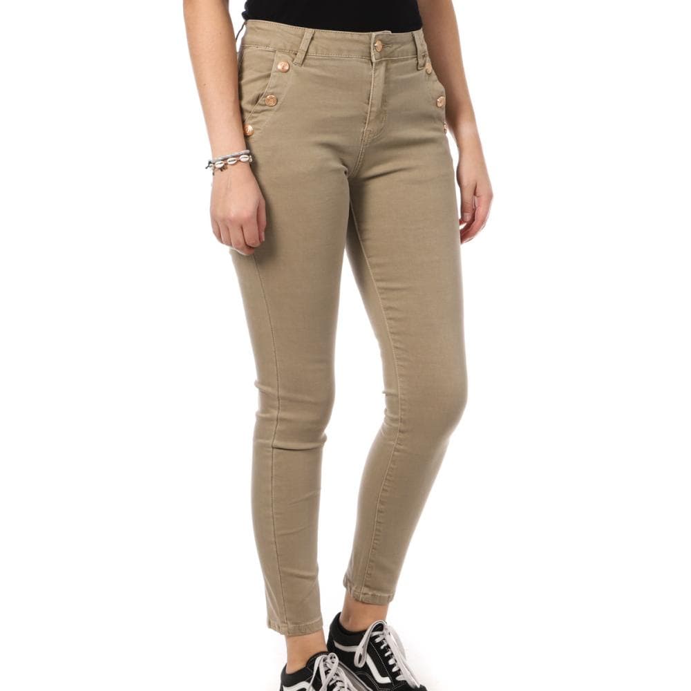 Jean Skinny Beige Femme My Tina's Boutons 1