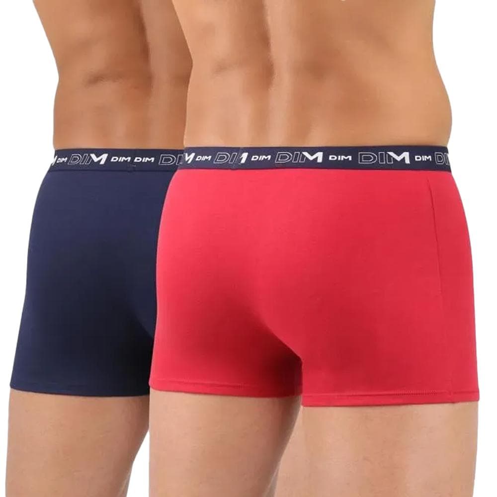 Lot de 2 Boxers Marine/Rouge Homme Dim D6596 - Taille 2