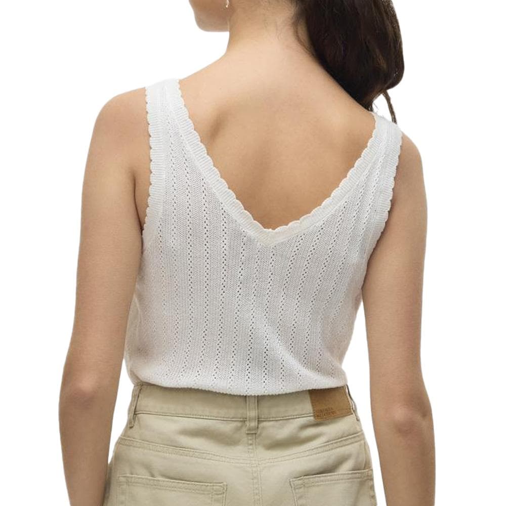 T-Shirt Beige Femme Vero Moda Pointelle 2