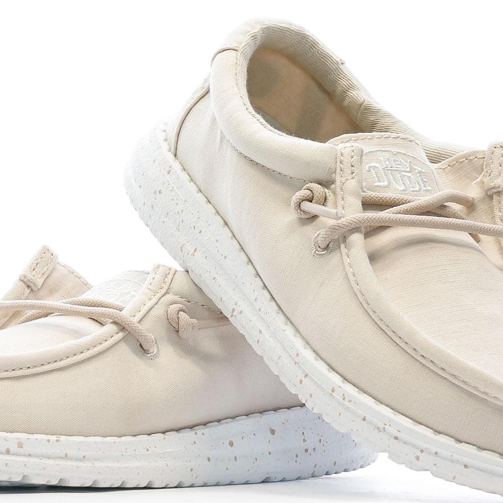 Chaussures Beige Fille Hey Dude Wally Youth Slub Canvas 7