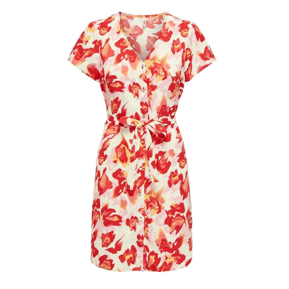 Robe Rouge/Blanc Femme Only Button 1