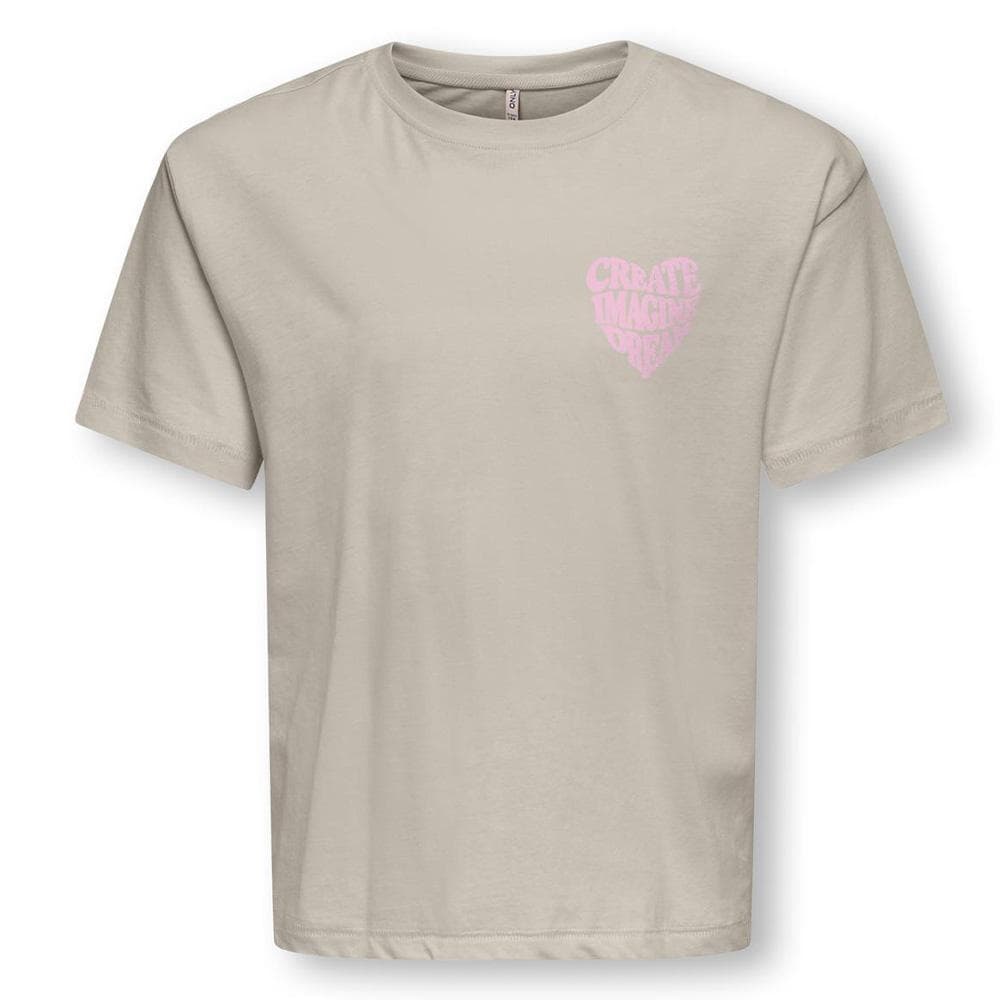 T-Shirt Beige Fille Kids ONLY Sille Amor Life 1