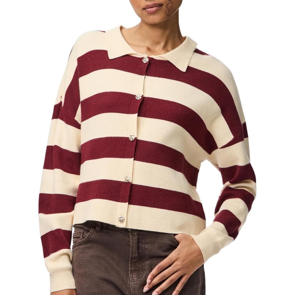 Gilet Rouge/Beige Femme Pieces Jassy 1
