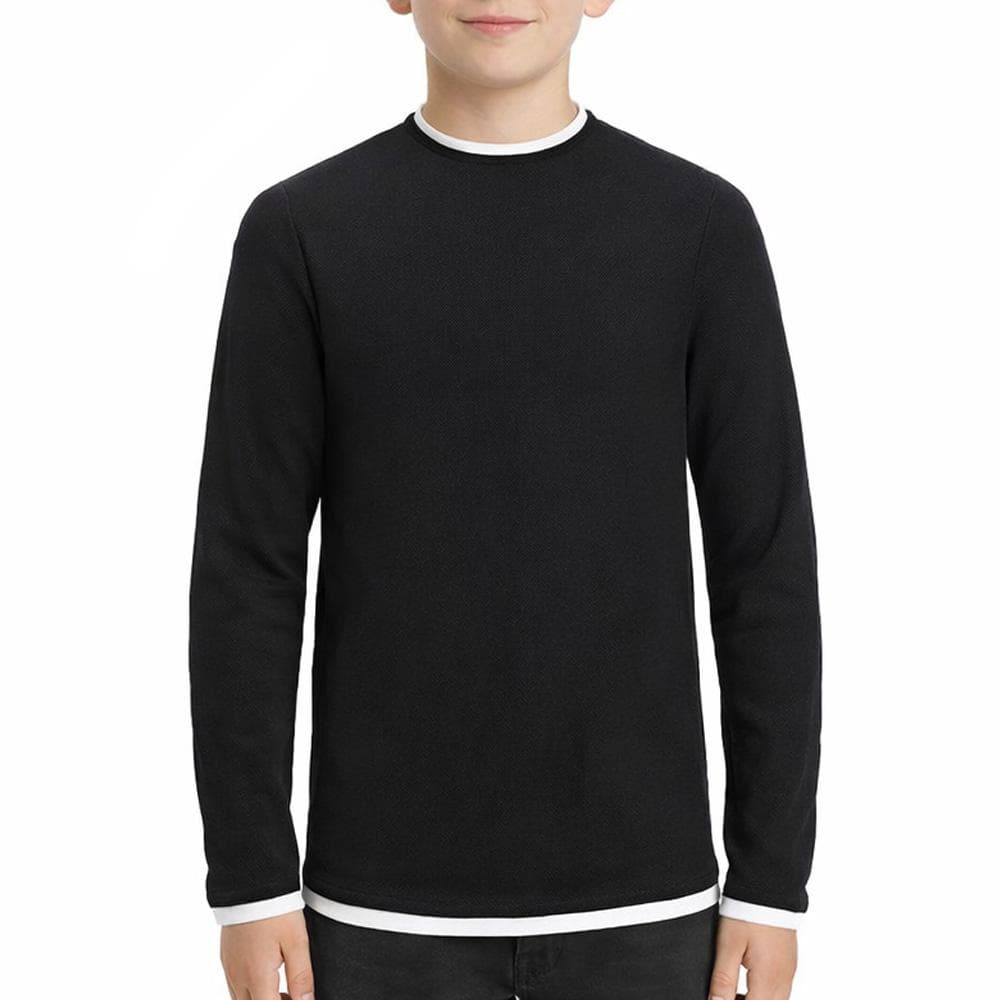 Pull Noir Garçon Jack & Jones Twinn Knit Neck 1