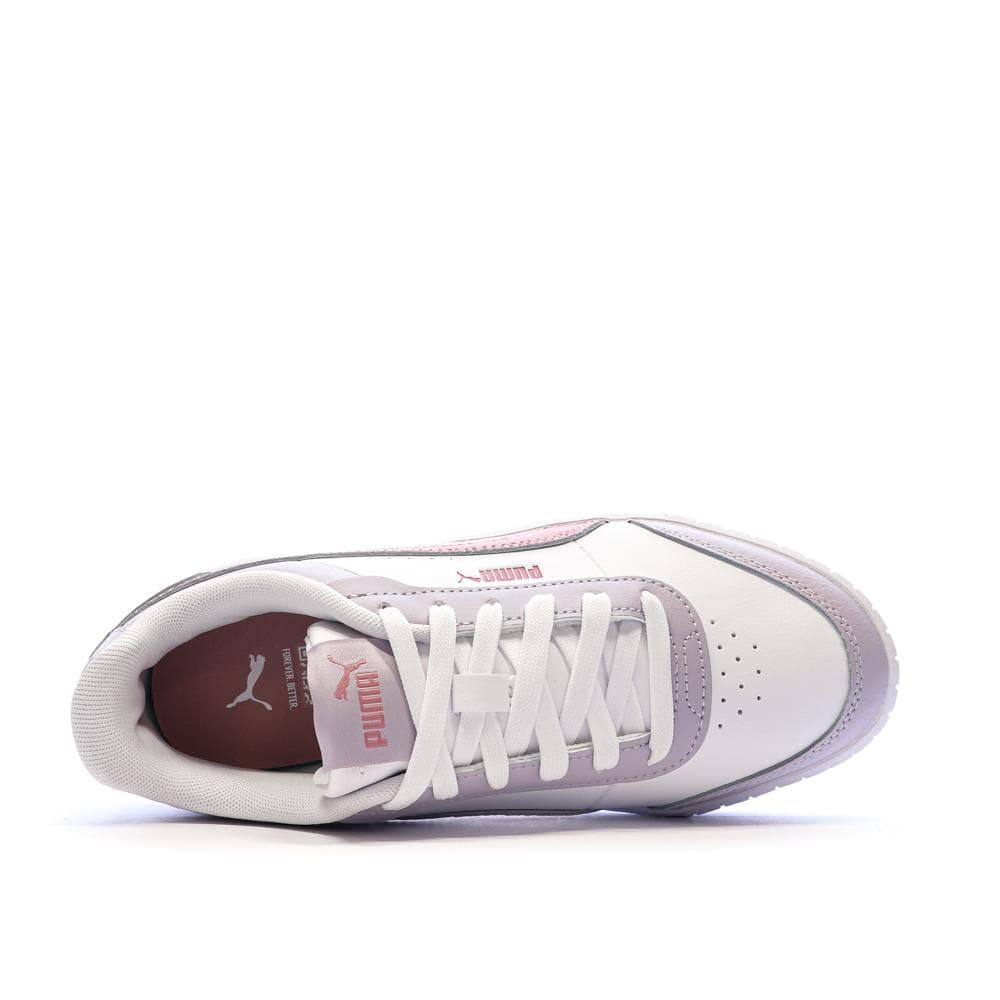 Baskets Blanches/Roses Fille Puma Carina Mia 4