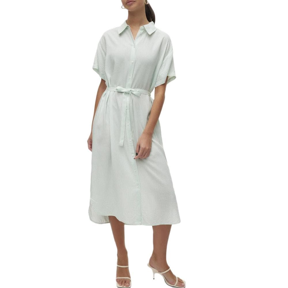 Robe Verte à Rayures Femme Vero Moda Bumpy 1