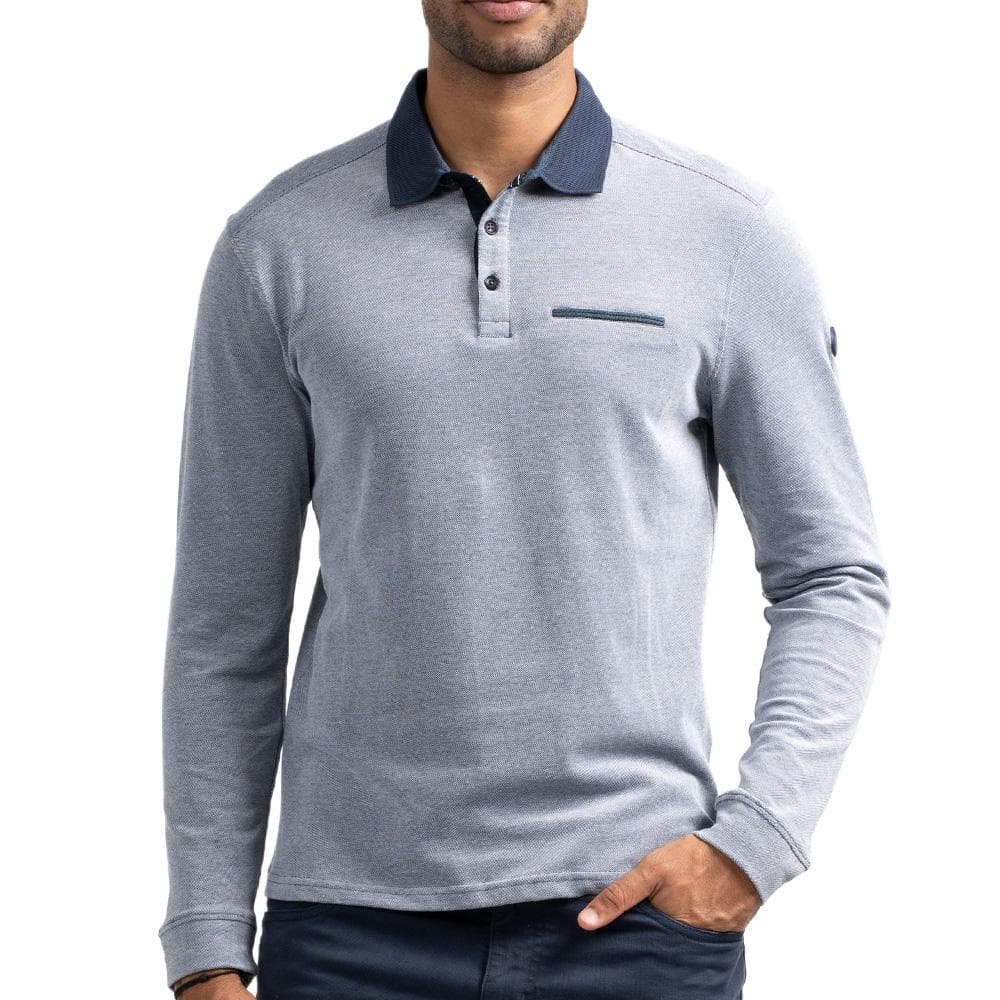 Polo Manches Longues Bleu Homme Sun Valley BELVIUW 1