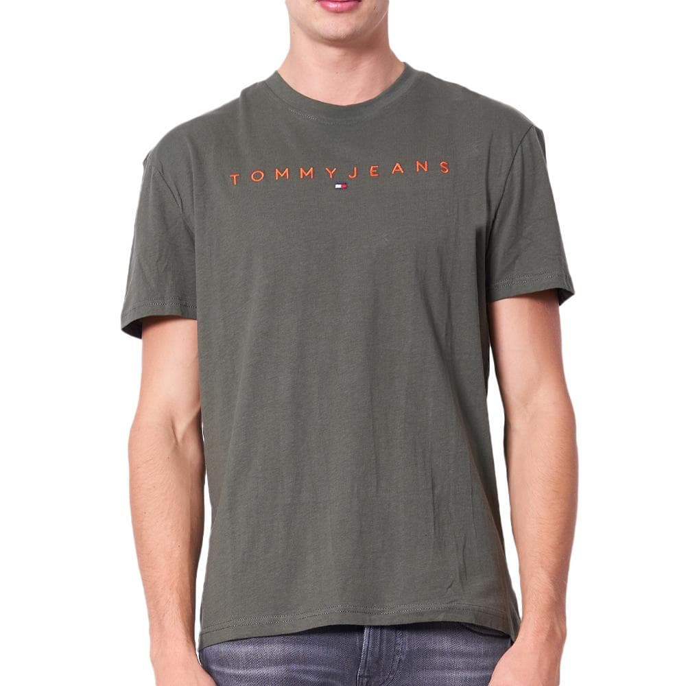 T-Shirt Kaki Homme Tommy Hilfiger Reg Linear 1