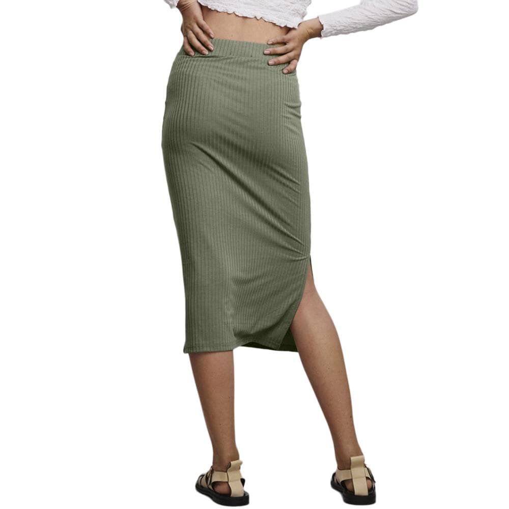 Jupe Midi Kaki Femme Pieces Kylie 2