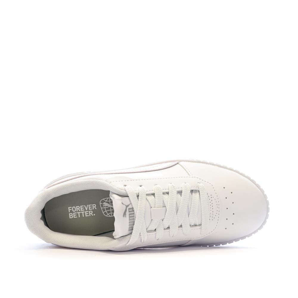 Baskets Blanches/Rose Brillant Fille Puma Carina 2.0 4