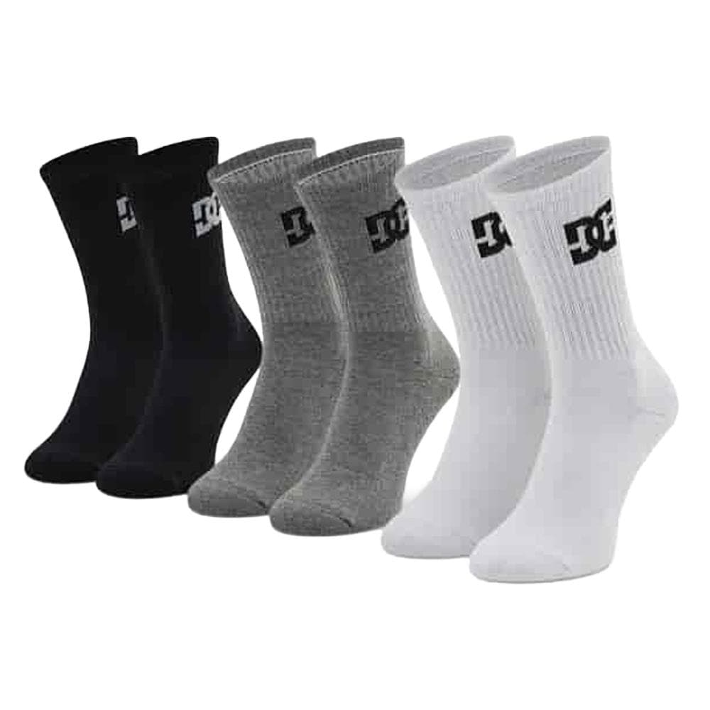 X3 paires de chaussettes Grises/Blanches/Noires Homme Dc shoes Sock 1