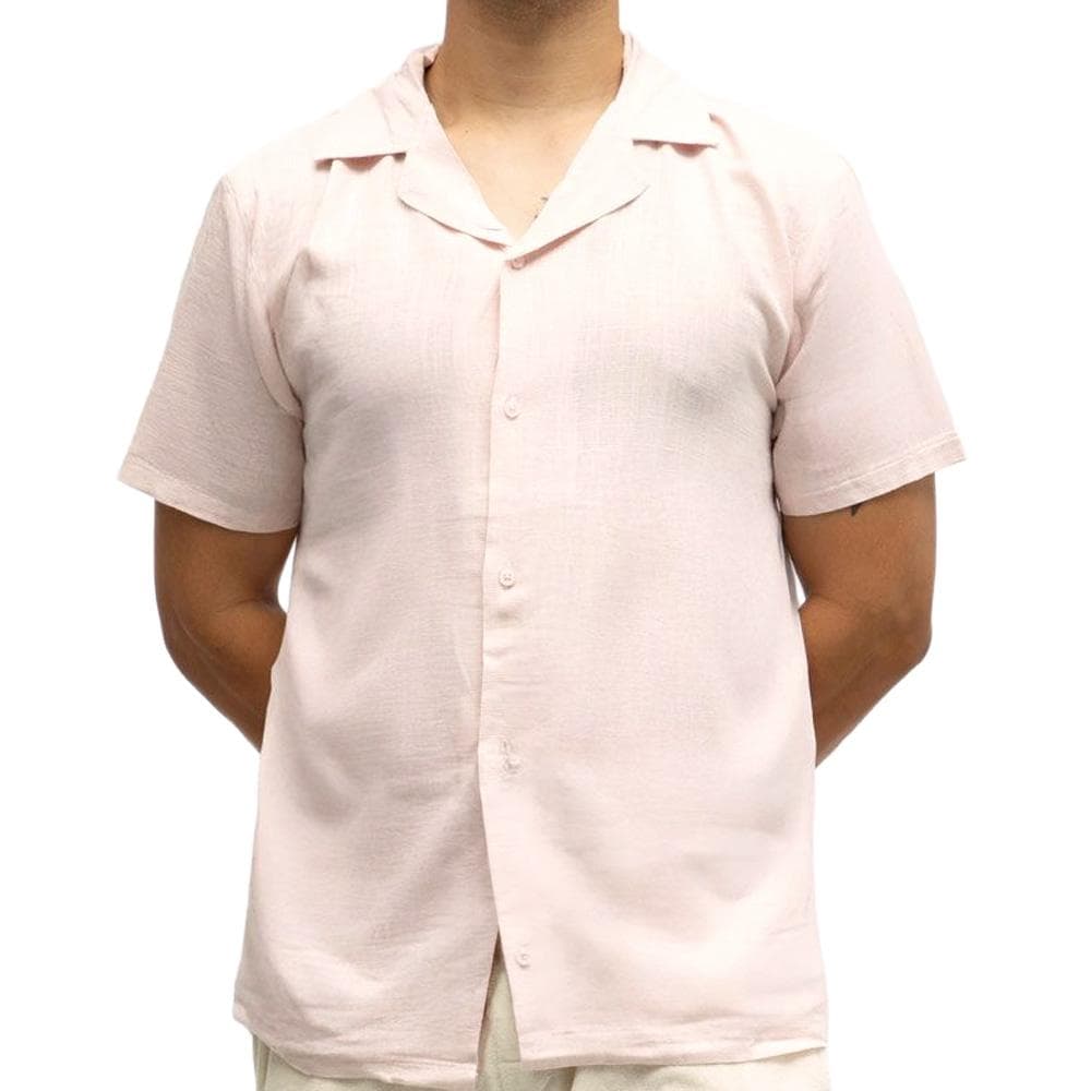 Chemise Rose Clair Homme Paname Brothers Lin Ficelle 1