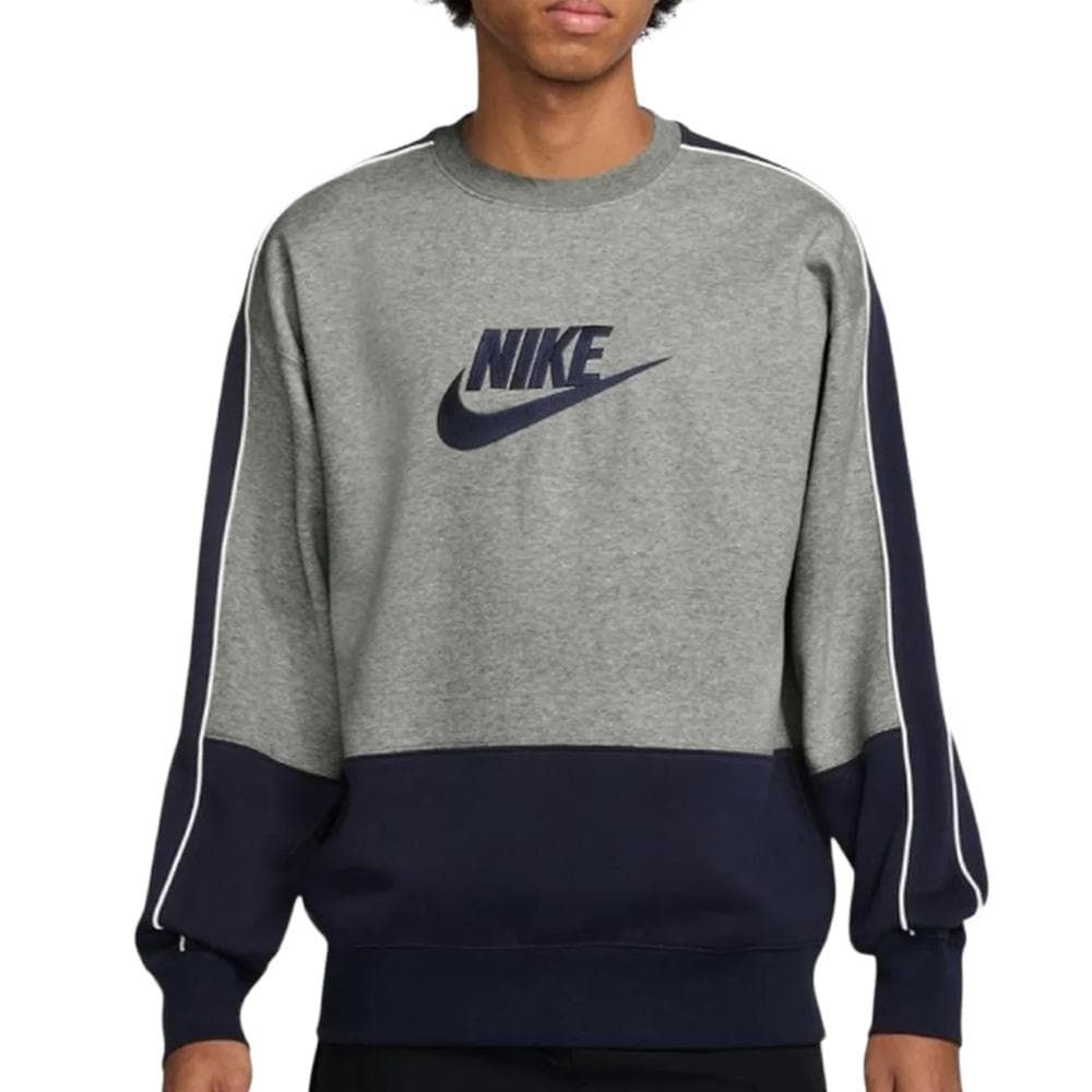 Sweat Gris/Marine Homme Nike Fleece 1