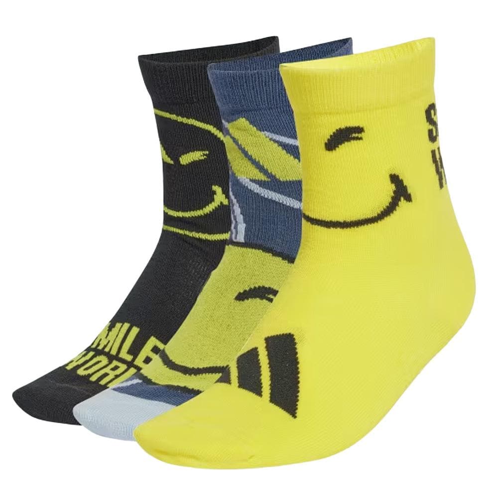 x3 Lot de deux paires de chaussettes Jaune/Noir Garçon Adidas Smiley Socks 1