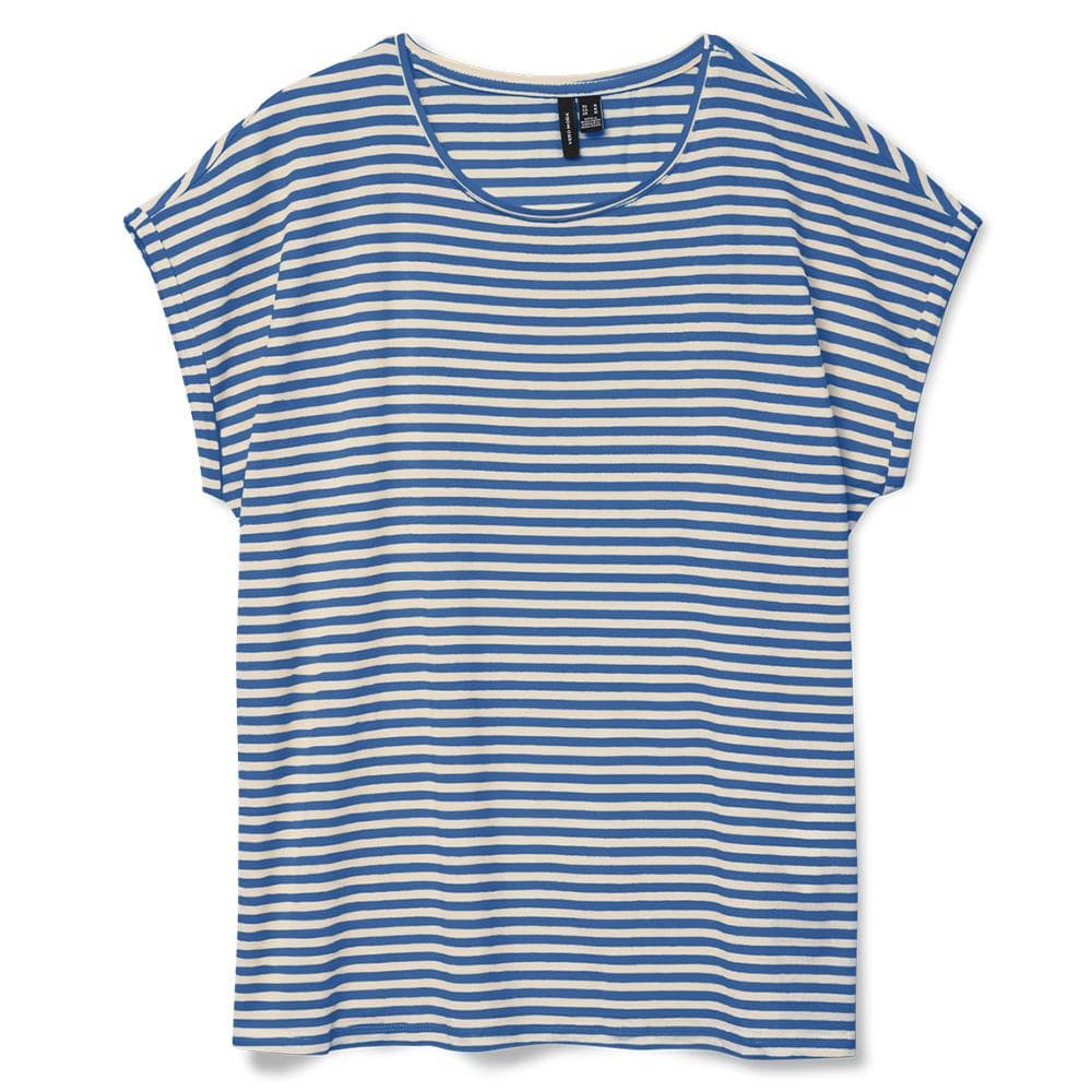 T-shirt Bleu/Blanc Femme Vero Moda Mava 3