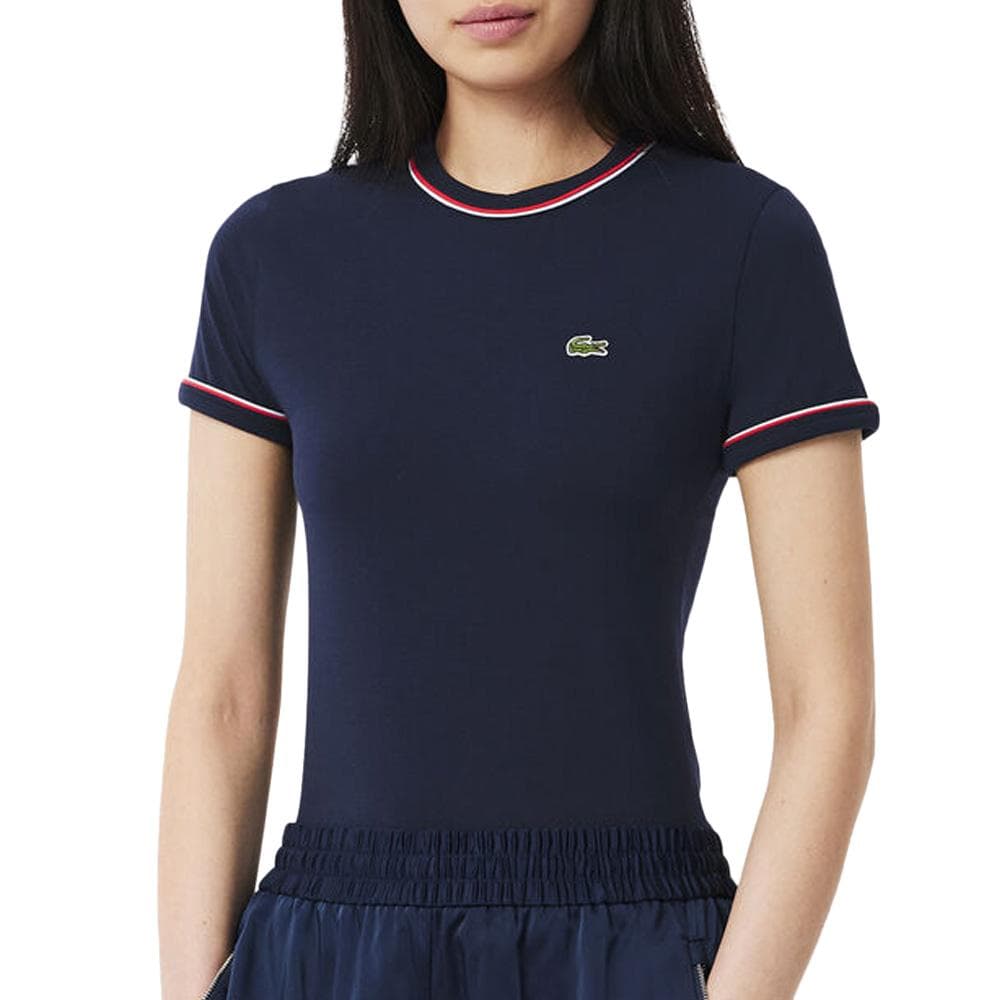 T-shirt Marine Femme Lacoste Contrast Accent 1