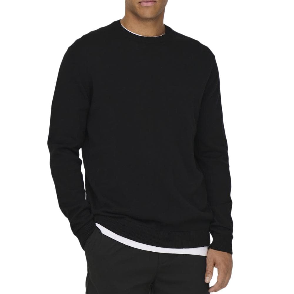 Pull Noir Homme Only & Sons 12Solid 1