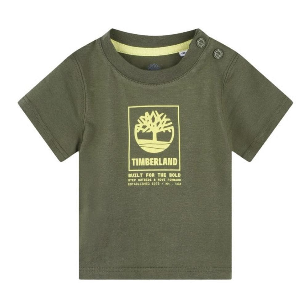 T-shirt Kaki Bébé Timberland T60100 1