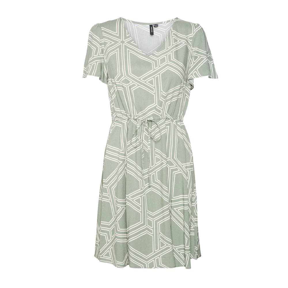 Robe Blanc/Vert Femme Vero Moda Vmeasy Joy 1