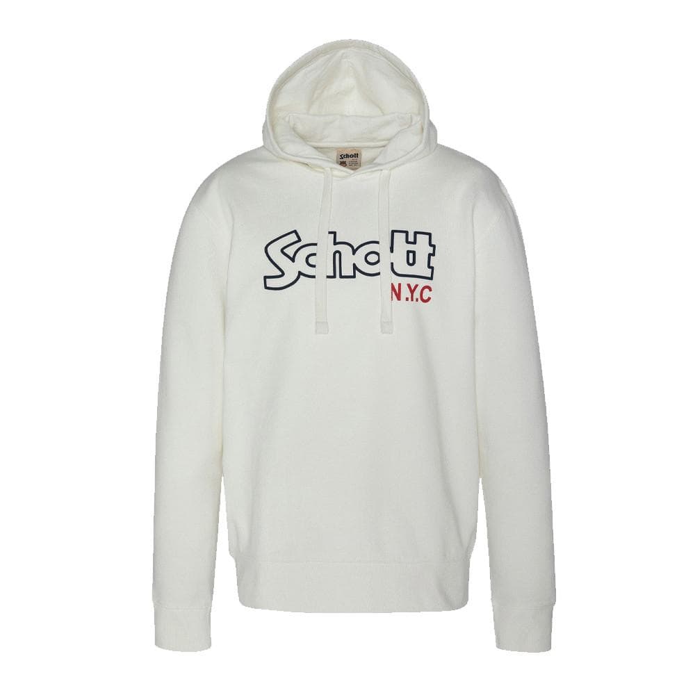 Sweat à capuche Blanc Homme Schott Vintage 1