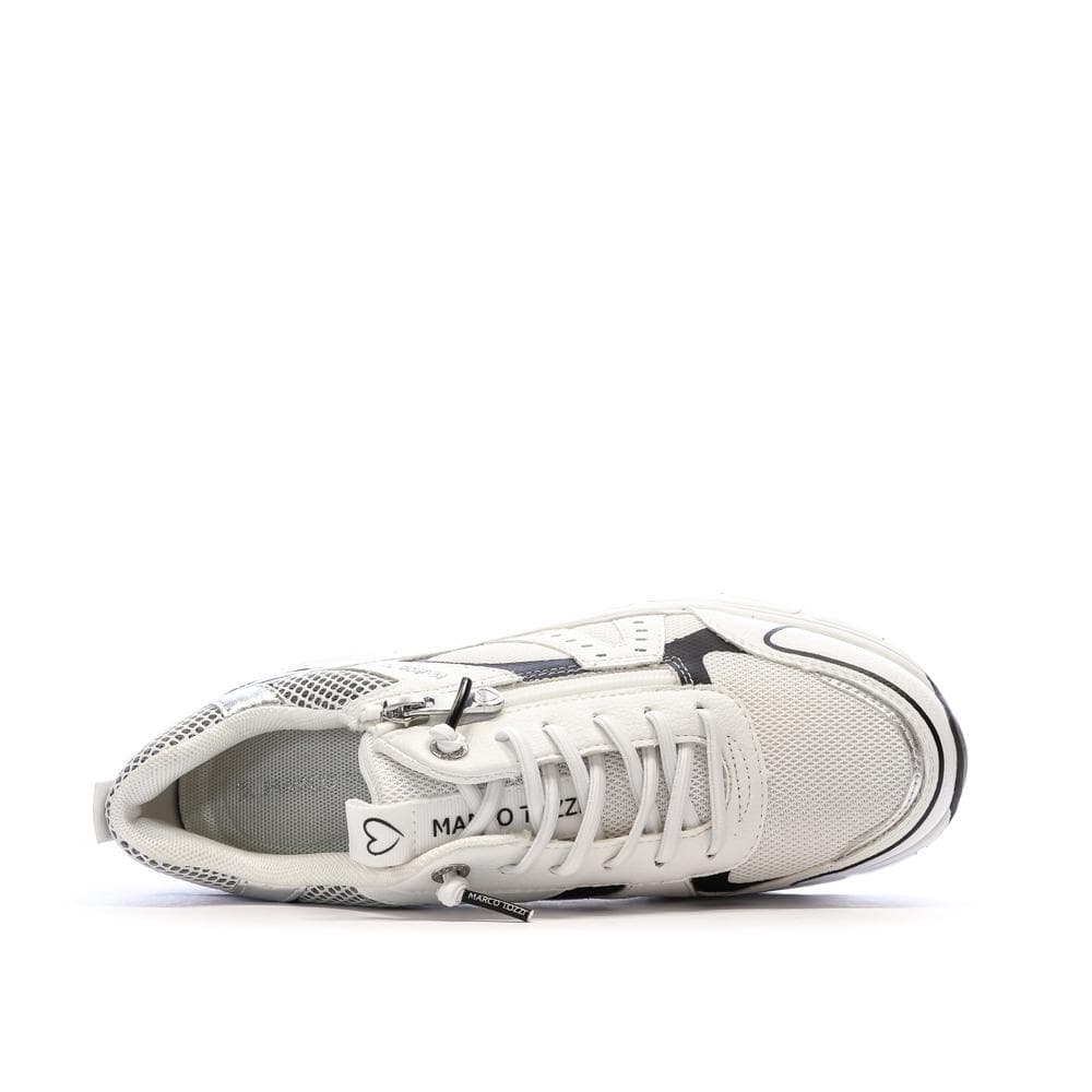Baskets Blanches/Grises/Noires Femme Marco Tozzi Comb 4